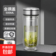 富光同款高硼硅玻璃杯高端水杯茶水分離杯男士茶杯耐熱泡茶杯子 鋼本色 500ml