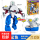 新樂(lè )新正版植物大戰僵尸合體變形機器人金剛機甲巨人博士?jì)和婢?海陸僵尸【機械鯊魚(yú)】可變形