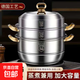 蒸鍋不銹鋼食品級特厚家用304湯鍋加厚三層電磁爐通用 316cm 正品特厚食品級 32.01cm 金柄三層【適合5-7人】