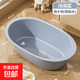 洗澡盆特大號加厚塑料嬰兒寶寶泡澡桶浴盆小孩家用洗澡桶坐躺兩用 特大號【淺海藍】帶排水口2歲-5歲兒童洗澡