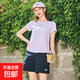 女士速干短袖T恤夏季2025新款瑜伽健身透氣跑步運動(dòng)上衣半袖SNRL 丁香紫 L 100-115斤