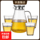 冷水壺耐高溫玻璃大容量果汁涼茶壺裝白開(kāi)水瓶耐熱防爆家用泡茶壺 樂(lè )欣高硼水壺套裝-1壺4杯五件套