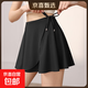 瑜伽褲遮擋裙運動(dòng)褲裙罩一片式健身屁簾女防尷尬神器短裙遮臀裙秋 黑色 L