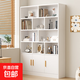 實(shí)木書(shū)架落地書(shū)柜多層置物架窄縫收納儲物架家用客廳小型柜子 實(shí)木芯白色 100*24*180cm