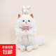 可愛(ài)會(huì )叫真布偶貓雙肩包包貓咪毛絨玩偶兒童女朋友閨蜜生日禮物 仿真米白色雙肩包+圍兜 連尾巴60CM【大容量】
