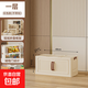 免安裝折疊收納柜家用客廳零食柜置物柜寶寶衣服收納箱帶輪儲物柜 無(wú)輪【奶油色】一層