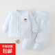 【可開(kāi)襠】秋冬嬰兒夾棉套裝40g新生兒保暖內衣開(kāi)衫寶寶休閑外套 【套裝】藍色星月加棉 66