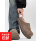 保暖加絨勃肯鞋男鞋一腳蹬冬季棉鞋小土豆鞋全包頭包跟棉拖鞋外穿 羚羊棕 41