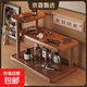 桌面玄關(guān)杯架古風(fēng)置物架香薰首飾擺放入戶(hù)進(jìn)門(mén)收納架子鑰匙小容量 三層置物架-40cm【升級加厚】