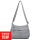 多層休閑輕便單肩斜挎包女士時(shí)尚簡(jiǎn)約百搭多隔層通勤中老年媽媽包 灰色