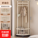 衣帽架落地臥室家用掛衣架客廳收納簡(jiǎn)易多功能晾衣架轉角衣帽架 【大容量網(wǎng)框+靜音萬(wàn)向輪】簡(jiǎn)約款-奶油白