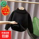 兒童毛衣秋冬新款加絨打底衫一體絨洋氣長(cháng)袖衫男童女童半高領(lǐng)針織 黑色-加絨 100