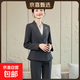 西裝套裝女秋冬季教資通勤面試正裝套裙珠寶店工裝酒店前臺工作服 深灰色（單件外套） L (建議98-108斤左右)