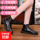 2026春秋季軟皮防滑圓頭加絨保暖新款超軟時(shí)尚百搭中筒軟底女短靴 黑色 加絨 【黑色薄絨】 37 (235mm) 【腳寬腳胖拍大一碼】