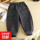 兒童褲子冬季新款男童加絨加厚寶寶保暖褲女童衛褲純色長(cháng)褲童裝 TK61 90