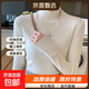 親膚針織打底衫女春秋冬新款軟糯修身長(cháng)袖內搭上衣純色毛衣女 白色 S