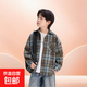 男童襯衫春秋款上衣兒童長(cháng)袖2026新童裝寶寶日系設計感寬松襯衣潮 圖片色 加絨 綠色 150