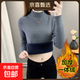 秋冬加絨毛衣女加厚一體絨內搭大碼半高領(lǐng)套頭打底針織衫保暖上衣 深灰色【中領(lǐng)款】  【加厚一體絨】 XL  115-125斤