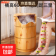 香柏木泡腳桶過(guò)小腿木桶熏蒸桶家用實(shí)木過(guò)膝足浴桶高深桶保溫洗腳 60桶+熏蒸罩+蓋+輪+毛巾架+排水閥+按摩凳+艾草120包
