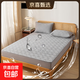 A類(lèi)防水隔尿床笠單件夾棉加厚席夢(mèng)思床墊保護罩防塵床單床罩床套 【防水款 】A類(lèi)母嬰級回行格淺灰 床笠單件200x220cm》30cm內床墊