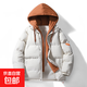 假兩件連帽棉服男士面包服冬季男女情侶款加厚保暖外套棉襖棉衣 卡其色 XL