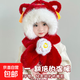 寶寶新年紅色帽子圍巾一體冬保暖加厚中國風(fēng)男女童可愛(ài)毛絨護耳帽 敦煌二件套紅色【2周歲-12歲】
