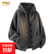 韓系慵懶風(fēng)開(kāi)衫連帽毛衣男秋冬v領(lǐng)潮流休閑寬松百搭針織衫外套 深灰色 L (建議110-125斤)
