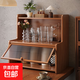 杯架置物架桌面杯子收納架子餐桌臺面茶杯咖啡杯水杯茶具放置架子 三層50cm【帶門(mén)防塵 升級加厚 】