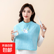 雙層成人用餐吃飯防止弄臟防污防水口水巾按扣印花款老人圍兜圍嘴 藍色 45*65cm