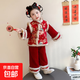 女童新中式拜年服冬款女寶寶熊貓加厚漢服冬裝兒童新年演出服唐裝 紅色 130 cm