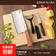 菜刀菜板二合一刀具套裝廚房家用刀案板三件套砧板全套廚具組合 4件【家庭套裝】菜刀+水果刀+瓜刨+菜板