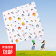 六層純棉擦臉巾嬰兒喂奶方巾印花多色兒童毛巾紗布洗臉巾全棉童巾 動(dòng)物樂(lè )園30*30cm方巾 1條