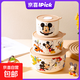 迪士尼高顏值輕奢陶瓷保鮮碗飯盒高顏值卡通精致女生兒童家用飯碗 輕奢米奇保鮮碗小號