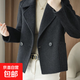 秋冬新款2026爆版毛呢大衣外套短款西裝領(lǐng)時(shí)尚氣質(zhì)媽媽裝外套女 黑色 4XL