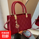 時(shí)尚休閑網(wǎng)紅爆款單肩斜跨立體新娘紅色輕奢女生生日禮物斜挎包包 紅色帶掛件
