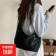 大容量餃子包包女2025新款夏季單肩斜挎包學(xué)生上課通勤粉色托特包 黑色