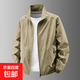 春秋季薄款男款夾克戶(hù)外休閑立領(lǐng)寬松大碼內袋袋中老年人爸爸外套 BSL-8919卡其 XL （建議120-140斤內）