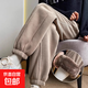 羊羔絨束腳運動(dòng)褲女秋冬加絨加厚雪尼爾哈倫棉褲寬松百搭保暖衛褲 燕麥色【復合北極絨】 L 【建議100-115斤】