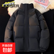 立領(lǐng)羽絨棉衣男冬季新款寬松加厚保暖情侶款棉服面包服棉襖外套潮 802黑色 （工廠(chǎng)清倉甩賣(mài)特價(jià)款） L （建議100-120斤內）