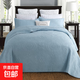 三件套床蓋純棉歐式大馬士革全棉絎縫被子夾棉外貿水洗被花瓶花型 藍色 230cm*250cm 床蓋單件
