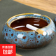 煙灰缸創(chuàng  )意潮流防飛灰客廳陶瓷禮物男友父親桌面擺件 窯變藍【無(wú)蓋】煙灰缸