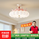 法式奶油風(fēng)兒童房吊燈皇冠公主房燈2025年新款全光譜護眼臥室燈具 吸頂款粉色52CM【無(wú)極調光+遙控+墻壁開(kāi)關(guān)】