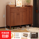 入戶(hù)鞋柜鞋架家用門(mén)口新款帶抽室內玄關(guān)柜一體走廊多層收納鞋架子 實(shí)木板芯【三門(mén)一抽】檀木色90*32*90cm 組裝