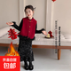 女童2025過(guò)年衣服套裝寶寶新中式紅色馬甲公主裙兒童高級感拜年服 主圖三件套 140