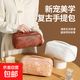 新款復古PU枕頭化妝包 ins風(fēng)高顏值大容量高級感防水化妝品收納包 棕色