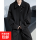 暗黑設計感短款飛行夾克男春秋季簡(jiǎn)約上衣百搭外套潮2025年日系潮 黑色 XL