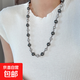 倪妮明星同款漸變大溪地真多麻珍珠項鏈獨特高級感小眾個(gè)性毛衣鏈 長(cháng)款