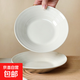 簡(jiǎn)約高級感陶瓷餐具套裝白色陶瓷碗 7英寸-湯盤(pán)-螺紋白 4個(gè)裝