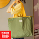 純色折疊購物袋防水收納袋便攜超市買(mǎi)菜包大容量抽繩環(huán)保手提袋子 加大加厚【綠色】