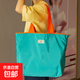 純色折疊購物袋防水收納袋便攜超市買(mǎi)菜包大容量抽繩環(huán)保手提袋子 加大加厚【藍色】